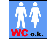 Männliche und weibliche Figur darunter steht WC o.k.
