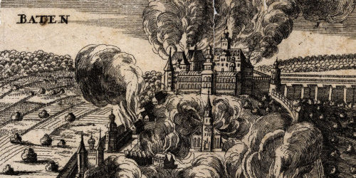 Der Stadtbrand 1689. Kupferstich um 1691