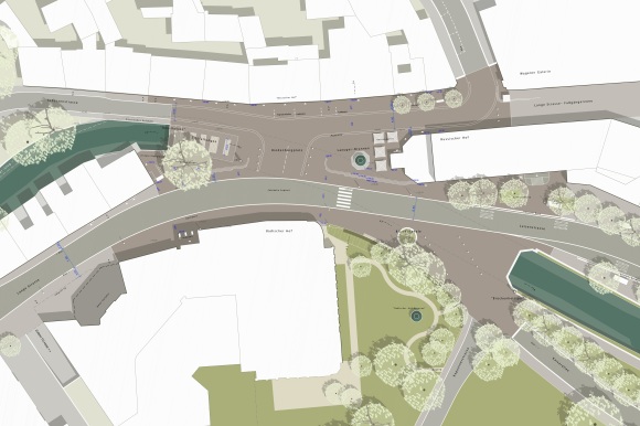 Grafische Darstellung der künftigen Platzgestaltung. 