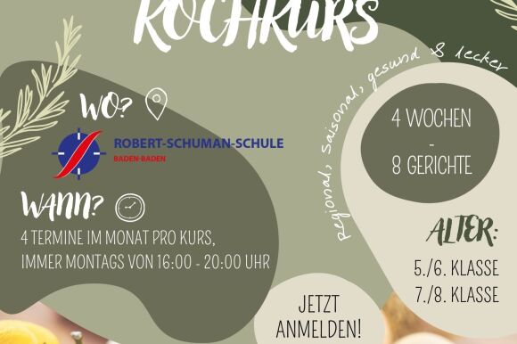 Plakat mit der Aufschrift "Kochheroes Kochkurs"