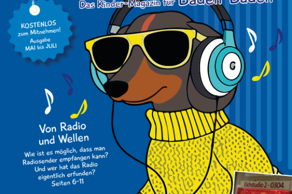 Auf dem Cover des Magazins ist ein Comic Hund mit einer Sonnenbrille und Kopfhörern auf.