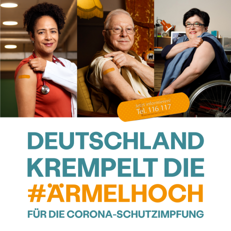 Werbegrafik zur Corona Impfung.