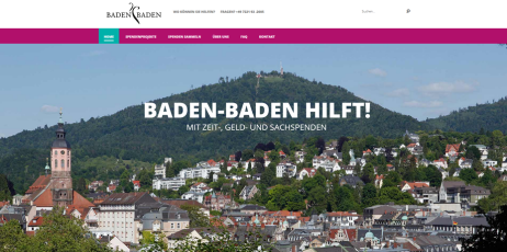 Bild der Startseite der Ehrenamtsbörse "Baden-Baden hilft"