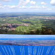 Blick von der Aussichtsplattform der Yburg bis ins Rheintal