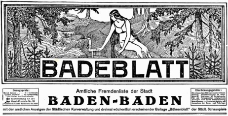 Deckblatt des „Badeblatts“ von 1923