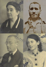 Collage aus vier Bildern verfolgter Juden