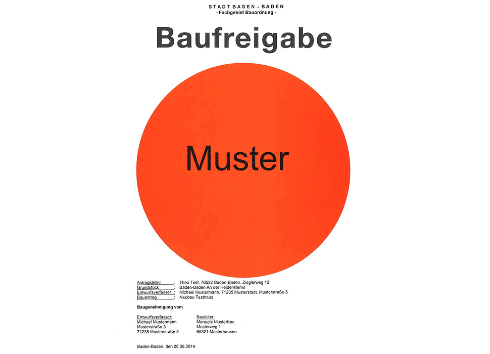 Bauantrag - Stadt Baden-Baden