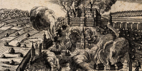 Der Stadtbrand 1689. Kupferstich um 1691