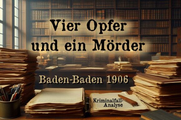 Vintage-Look: Blick auf einen Schreibtisch mit Aktenstapeln, im Hintergrund ein Bücherregal