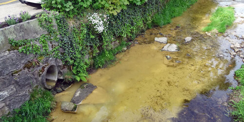 Schmutzwasser in den Steinbach eingeleitet.