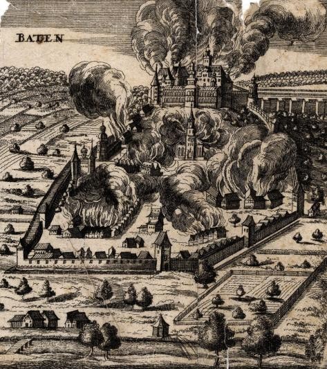  Der Stadtbrand 1689. Kupferstich um 1691.