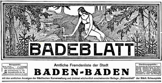 Deckblatt des „Badeblatts“ von 1923.